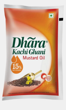 DHARA Kachi Ghani Mustard Oil Pouch (1 L)