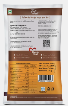 EMAMI Healthy & Tasty physically Refined Rice Bran Oil Pouch (730 g)