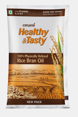 EMAMI Healthy & Tasty physically Refined Rice Bran Oil Pouch (730 g)