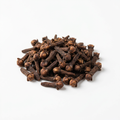 Whole dried cloves on a white background
